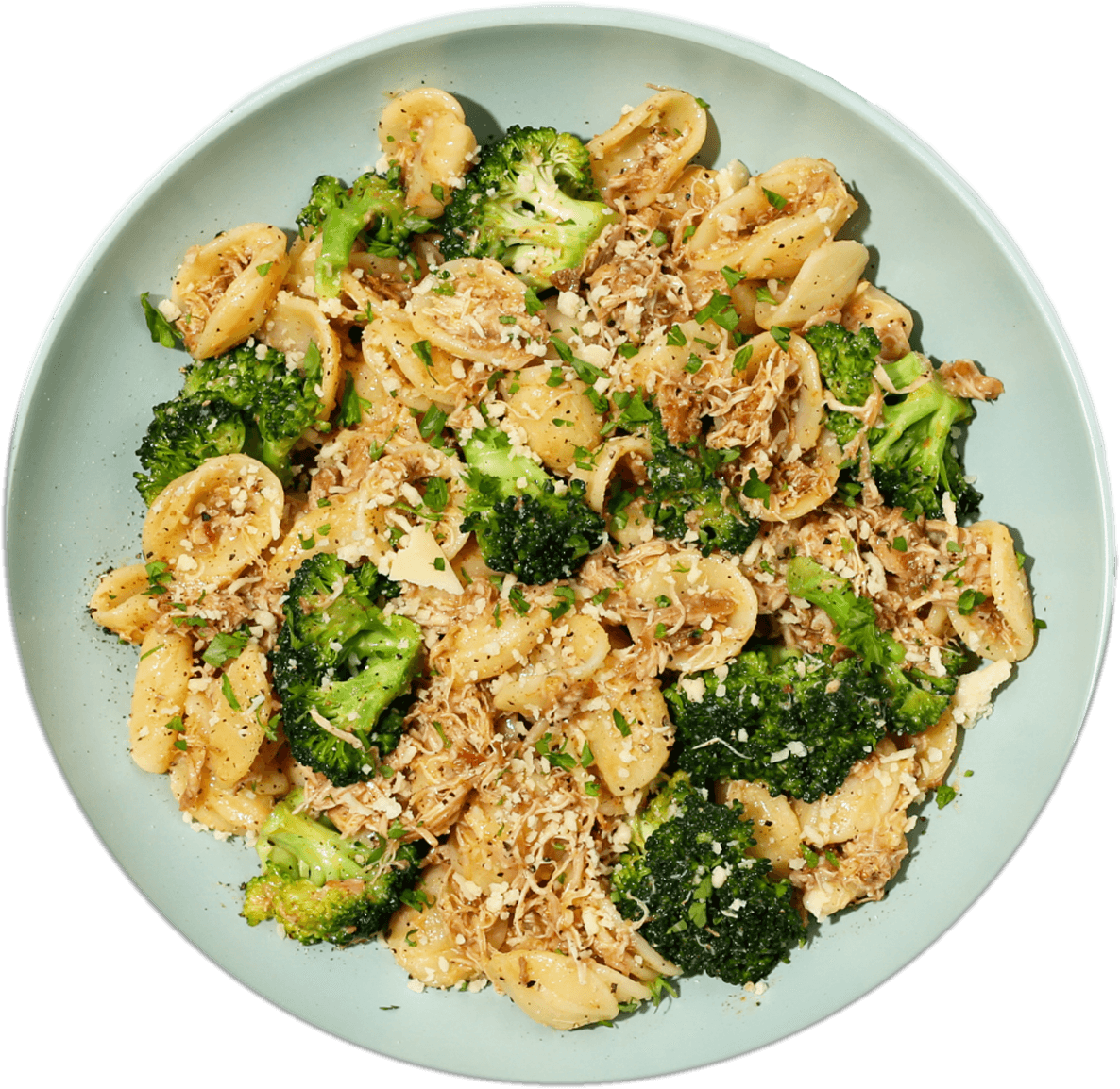 Prepped Pots plated meal — chicken orecchiette